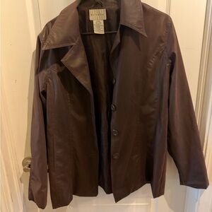 White Stag Dark Brown Leather Jacket